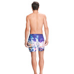 Blue Car Lights // Blue + Orange // 6" Inseam (M)