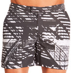 Fire Escape // Charcoal + White // 7.5" Inseam (M)