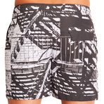 Fire Escape // Charcoal + White // 7.5" Inseam (M)