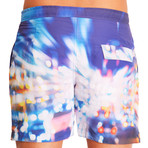 Blue Car Lights // Blue + Orange // 6" Inseam (M)