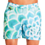 Aloe // Turquoise + Grass // 6" Inseam (XS)