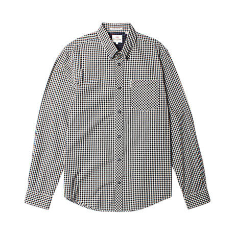 Long Sleeve Core Gingham Shirt // Jet Black (S)