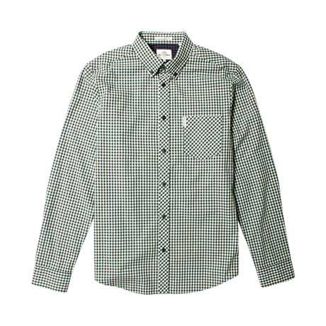 Long Sleeve Core Gingham Shirt // Dark Green (S)
