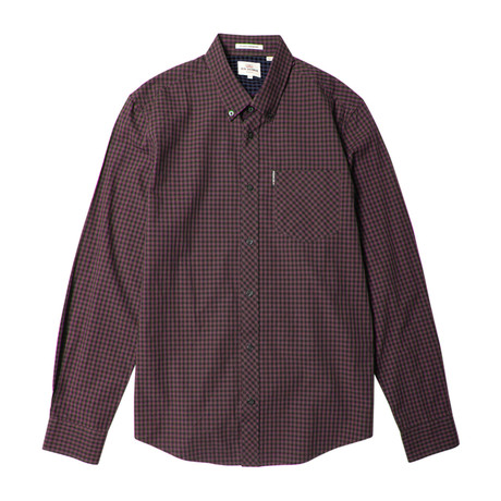 Long Sleeve Core Gingham Shirt // Dark Plum (S)