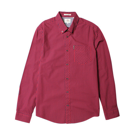 Long Sleeve Core Gingham Shirt // Red (S)