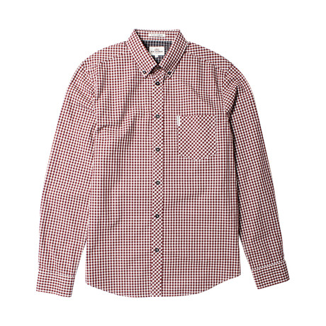 Long Sleeve Core Gingham Shirt // Wine (S)