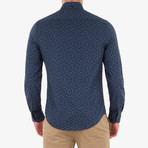 Long Sleeve Soho Print Party Shirt // Staples Navy (L)