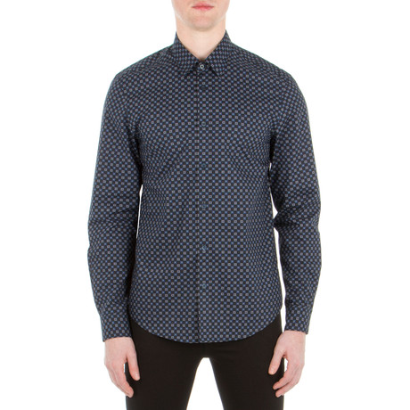 Long Sleeve Mod Check Party Shirt // Dark Plum (S)