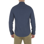 Long Sleeve Optic Chequerboard Shirt // Navy Blazer (S)