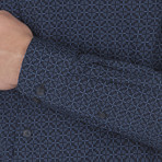 Long Sleeve Optic Chequerboard Shirt // Navy Blazer (S)