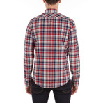Long Sleeve Marl Multi Gingham Shirt // Red (S)