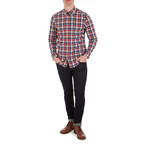 Long Sleeve Marl Multi Gingham Shirt // Red (S)