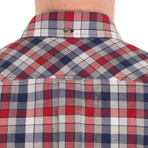 Long Sleeve Marl Multi Gingham Shirt // Red (S)