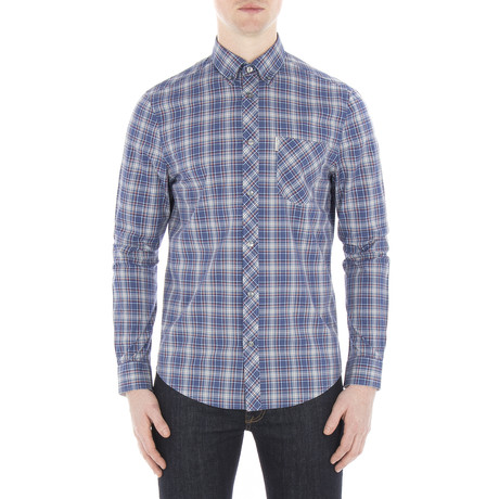 Long Sleeve Tartan Shirt // Pigment Blue (S)