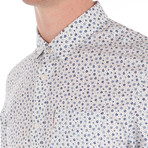 Long Sleeve Geo Print Shirt // Bright White (S)