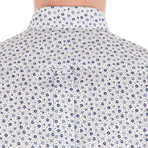 Long Sleeve Geo Print Shirt // Bright White (S)