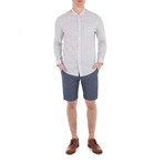 Long Sleeve Geo Print Shirt // Bright White (S)