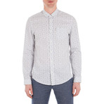 Long Sleeve Geo Print Shirt // Bright White (S)