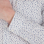 Long Sleeve Geo Print Shirt // Bright White (S)