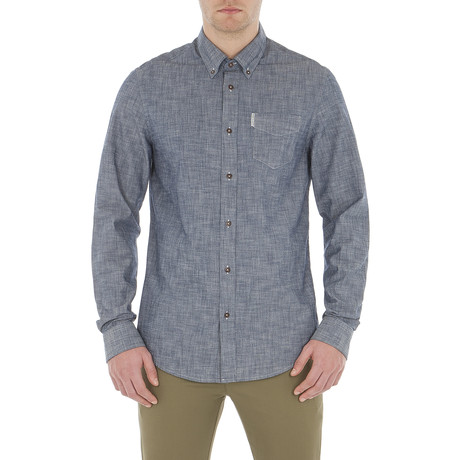 Long Sleeve Chambray Shirt // Navy Blazer (S)