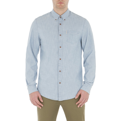 Long Sleeve Chambray Shirt // Washed Blue (S)