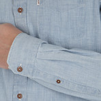 Long Sleeve Chambray Shirt // Washed Blue (S)