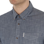 Long Sleeve Chambray Shirt // Navy Blazer (S)