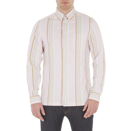 Long Sleeve 60's Candy Stripe Archive Shirt // Candy Pink (S)