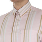 Long Sleeve 60's Candy Stripe Archive Shirt // Candy Pink (S)