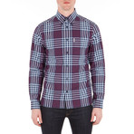 Long Sleeve 70's Gingham Check Archive Shirt // Navy Blazer (S)