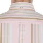 Long Sleeve 60's Candy Stripe Archive Shirt // Candy Pink (S)