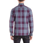 Long Sleeve 70's Gingham Check Archive Shirt // Navy Blazer (S)