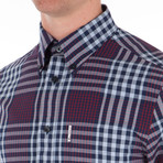 Long Sleeve 70's Gingham Check Archive Shirt // Navy Blazer (S)