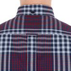 Long Sleeve 70's Gingham Check Archive Shirt // Navy Blazer (S)