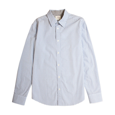 Long Sleeve Paisley Dot Shirt // Cornflower (S)