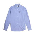 Long Sleeve Colored Ground Stripe // Royal Blue (S)