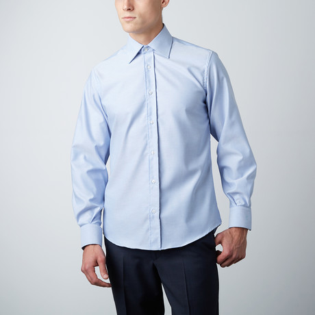 Classic Dress Shirt // White + Blue (39)