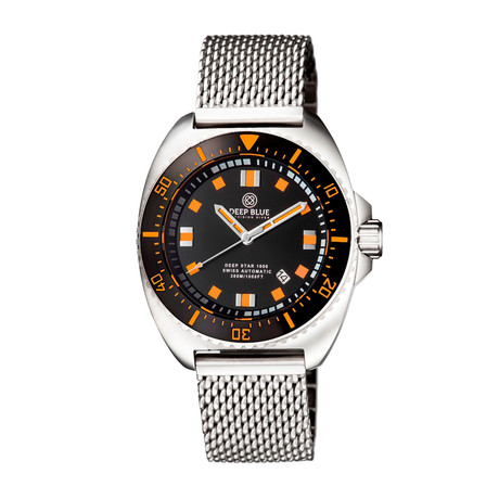 Deep Blue Deep Star Diver Automatic // DSTARBRACELBLKORG-BLK