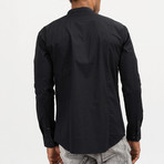 Aaron Mandarin Collar Button-Up Shirt // Black (L)