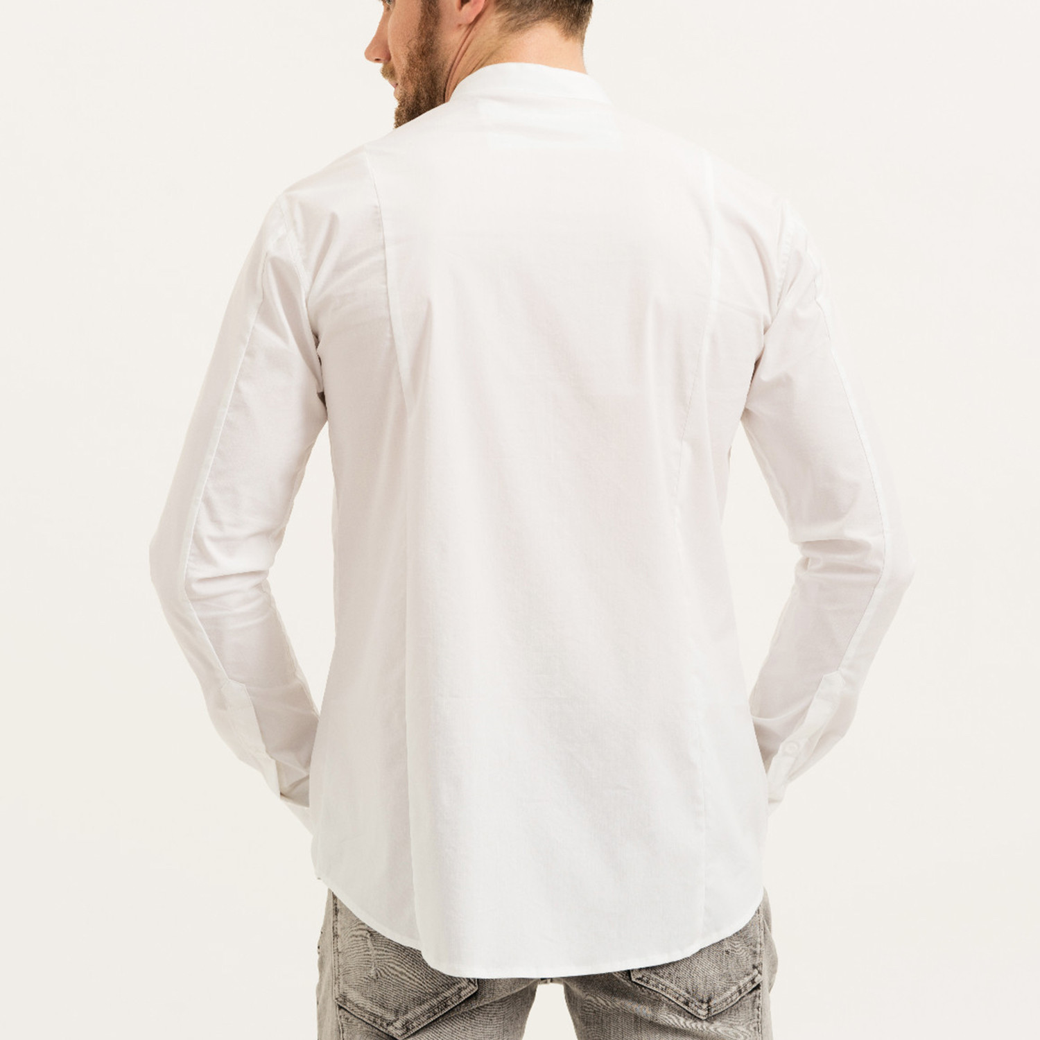 Aaron Mandarin Collar Button-Up Shirt // White (S) - trueprodigy ...