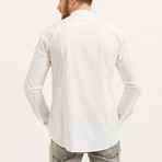 Aaron Mandarin Collar Button-Up Shirt // White (S)
