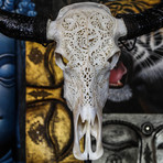 Hand Carved Buffalo Skull // 7 Circles