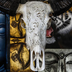 Hand Carved Buffalo Skull // Dragon 3