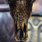 Hand Carved Buffalo Skull // Antique Heart