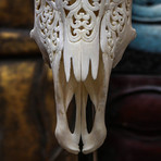 Hand Carved Cow Skull // Tribal 1