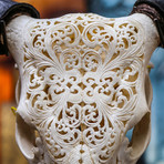Hand Carved Cow Skull // Tribal 6