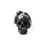 Skull + Snake Pendant // Black + Silver