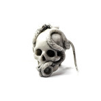 Skull + Snake Pendant // White + Silver