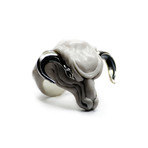 White Minotaur Ring (Size: 10)