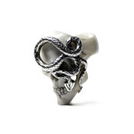 White Skull + Snake Ring (6)